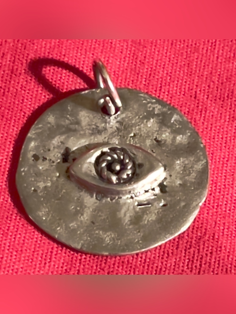 Waxing Poetic 925 Sterling Silver Evil Eye Coin Pendant Charm 2.70g